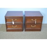 Pair of modern mahogany bedside chests.