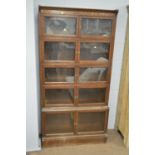 Early 20th C oak stacking bookcase.