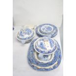 A Masons Ironstone 'Willow' pattern part dinner service.