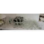 A large selection of crystal and other glassware.