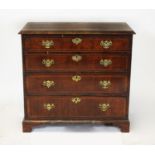 George III walnut chest of drawers