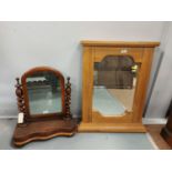 Victorian swing mirror / oak wall mirror