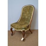 Victorian rosewood button-back nursing chair.