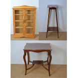 1930's oak bookcase; 20th C washstand; and an Edwardian occasional table.