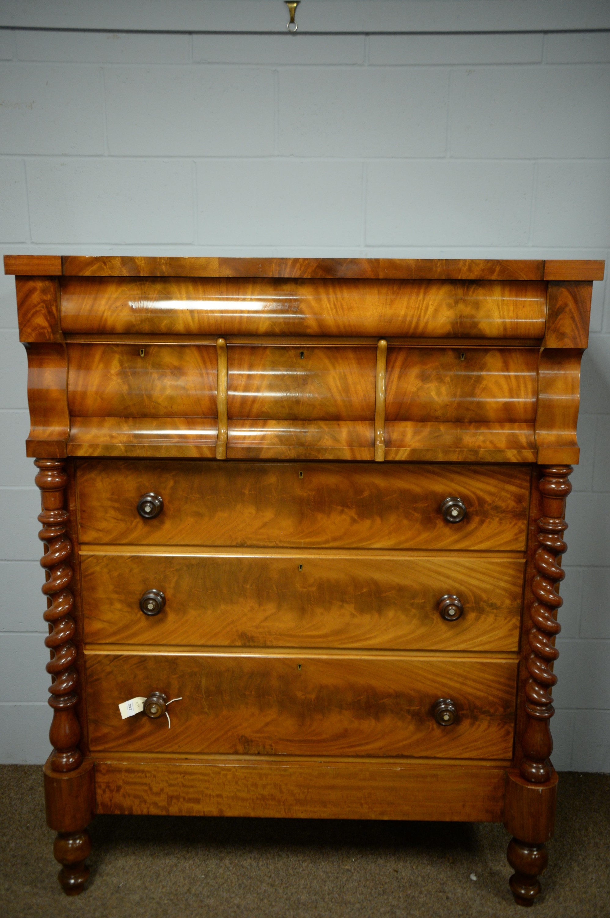 Victorian mahogany Scotch chest.