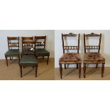 Set of 4 dining chairs; and a pair of occasional chairs.