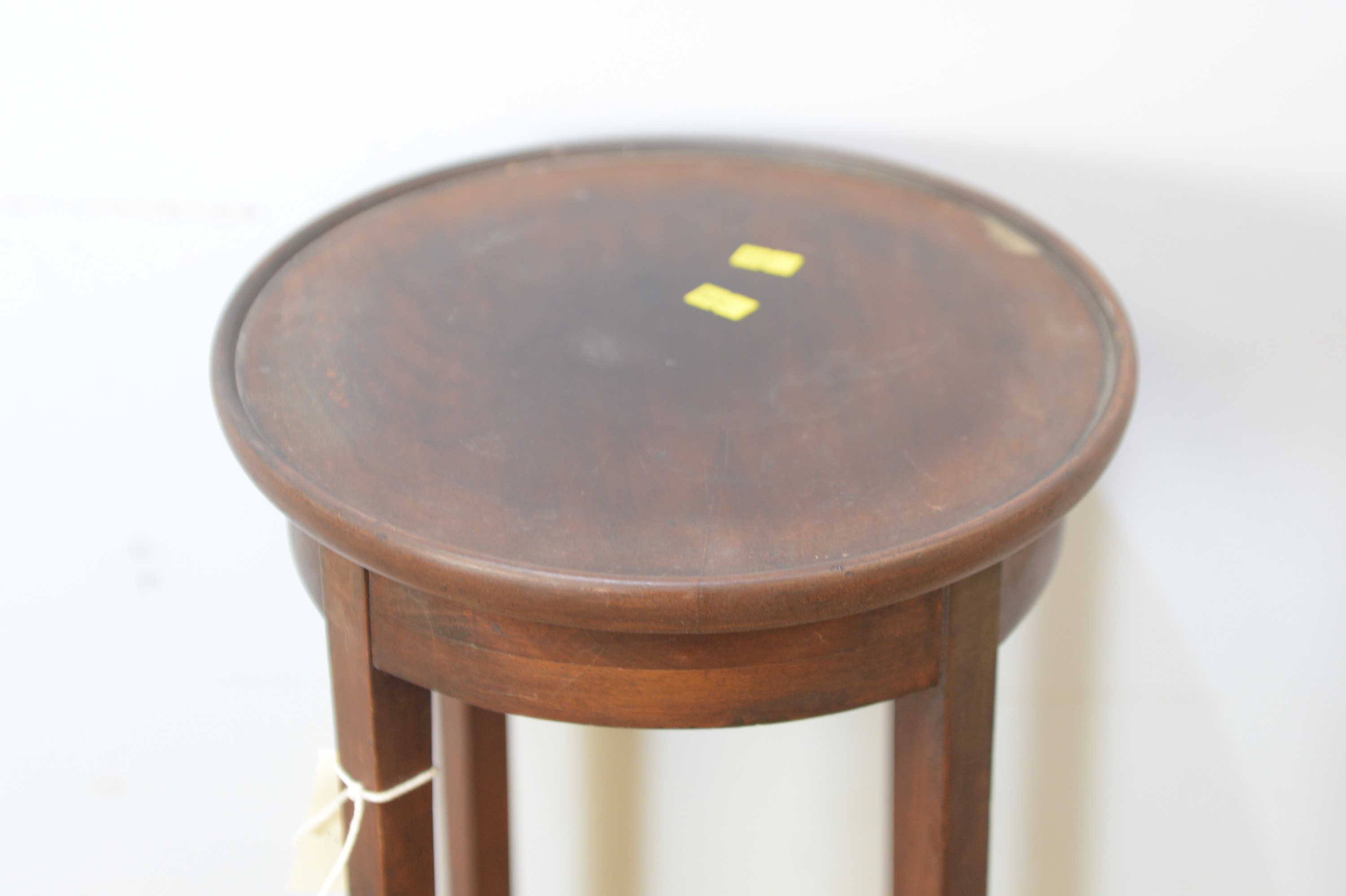 Metal nine drawer filing unit; and Edwardian mahogany two-tier plant stand. - Image 4 of 6