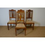 Set of four Edwardian high-back dining chairs.