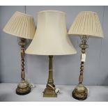 Three table lamps.