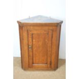 19th C oak corner cabinet.