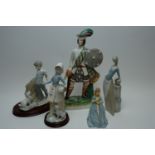 Figurines by Nao, Staffordshire and others.
