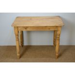 Victorian stripped pine side table.