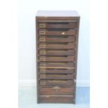 Early 20th Century mahogany tambour fronted filing cabinet
