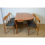 G-Plan dining table and four chairs.