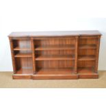 Regency-style breakfront open bookcase.