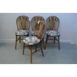 Four Windsor style kitchen chairs,