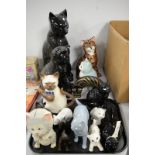 Collection of ceramic cats. / Small collection of ceramic and composition cats.