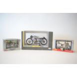 Diecast model motorcycles by Maisto and Protar.