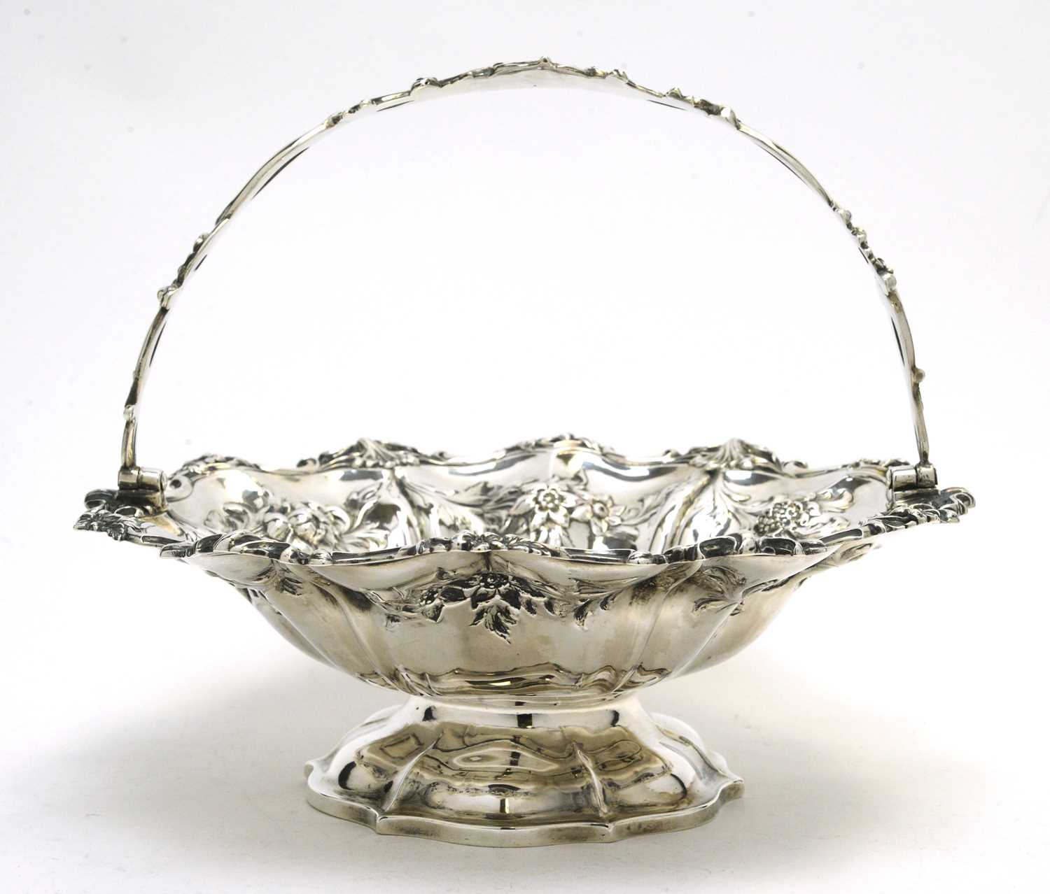 A Victorian silver basket.