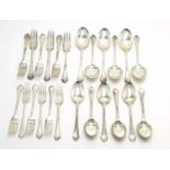 An Edwardian suite of silver cutlery