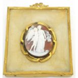 A fine 19th C carved shell cameo brooch.