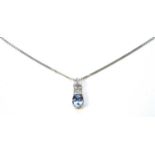 Sapphire and diamond pendant