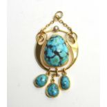 A Murrle Bennett turquoise set pendant