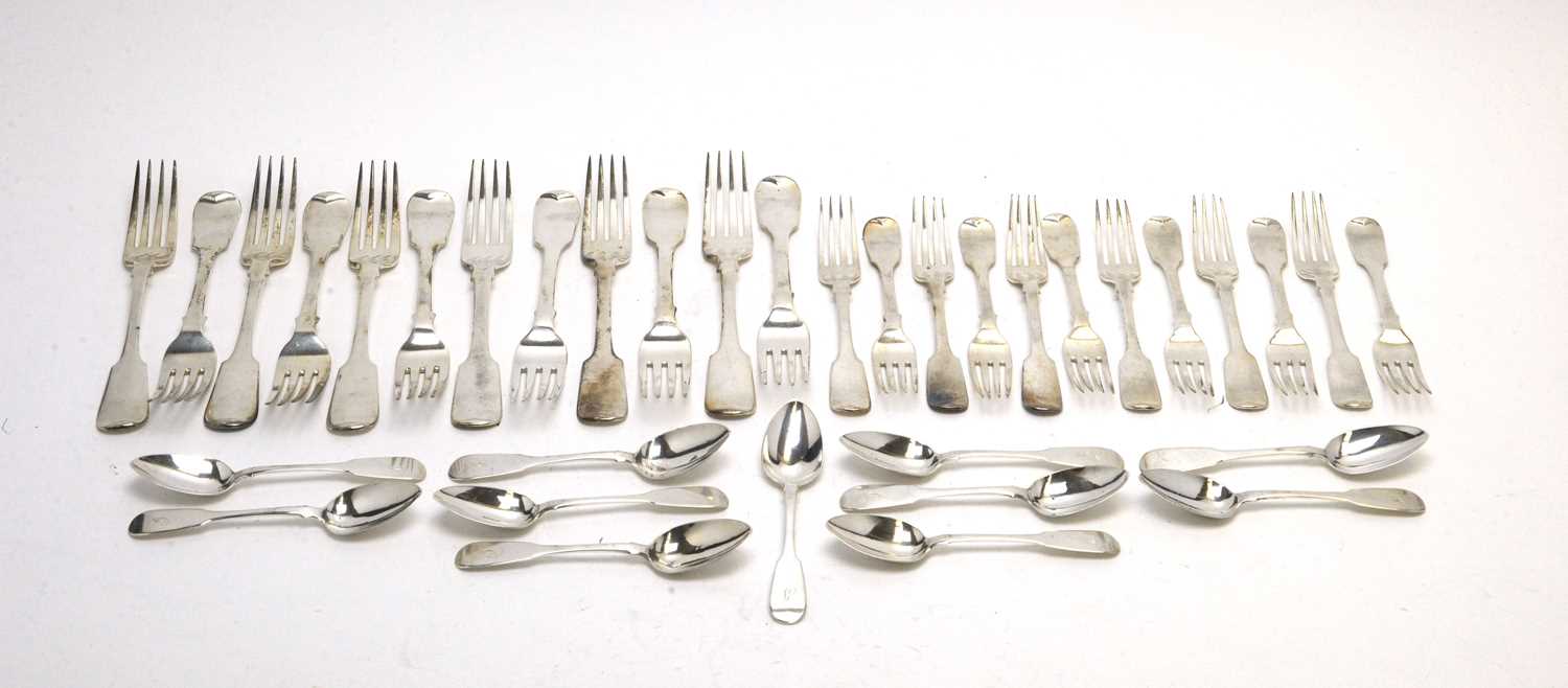 A suite of 19th Century silver cutlery.