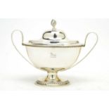 A late Victorian silver two-handled tureen.