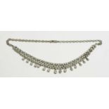 A diamond fringe necklace