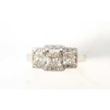 Princess cut diamond dress ring