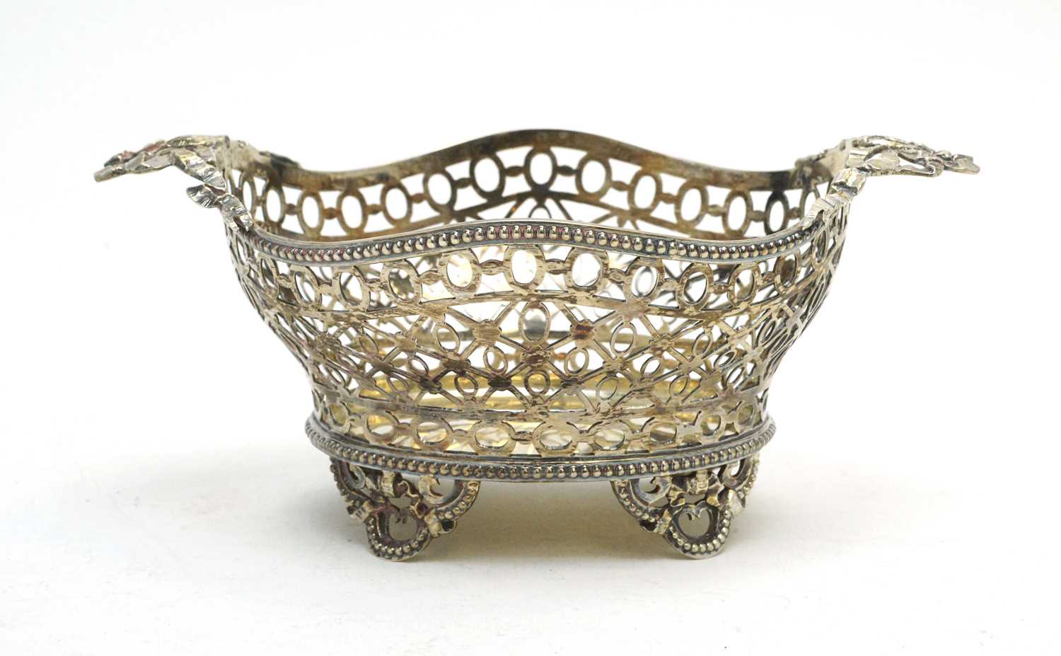 A George V silver bonbon dish.