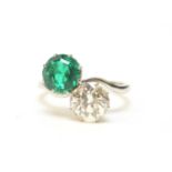 A Colombian emerald and diamond ring