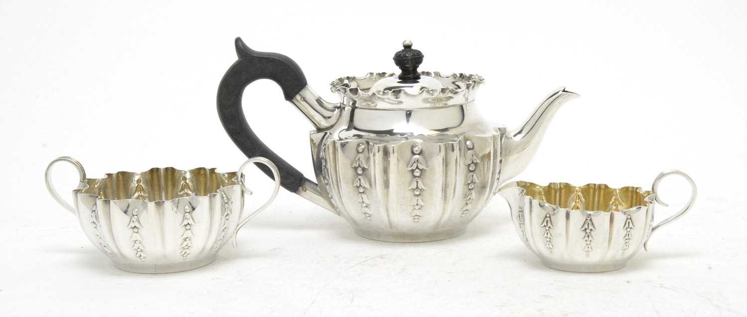 A Victorian three-piece bachelor's tea service.