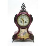 A 19th C French porcelain mantel clock.