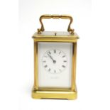 A late 19th Century brass cased repeater carriage clock.