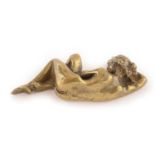 Small reclining bronze nude