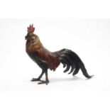 Cold painted bronze cockerel