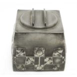 Archibald Knox for Liberty & Co., London: a pewter 'Tudric' tea caddy and cover