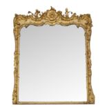 19th Century Rococo Revival gilt and gesso wall mirror