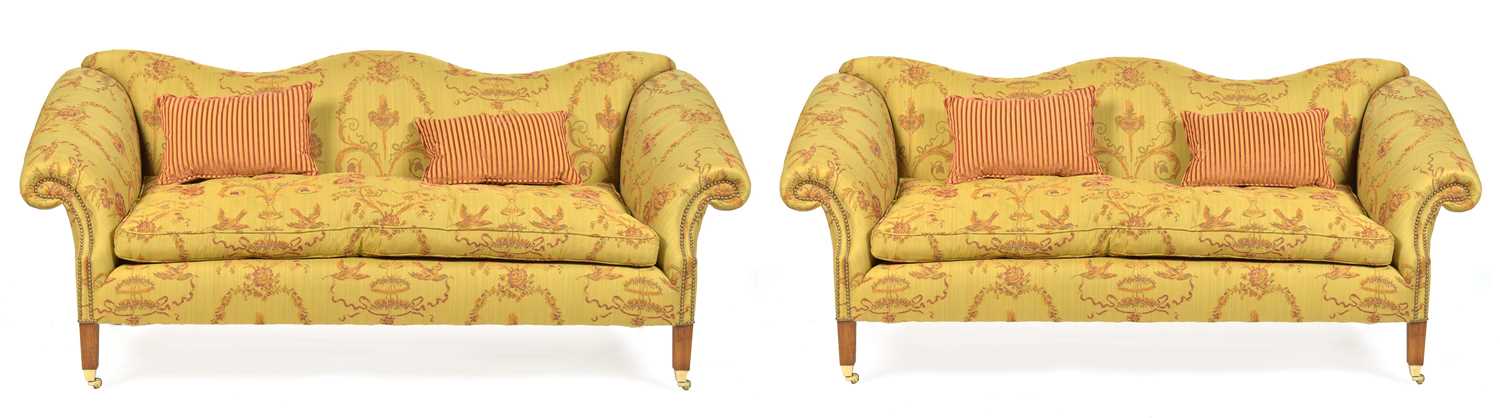 Pair of Queen Anne style sofas