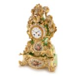 Jacob Petit porcelain mantel clock and stand