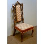 Victorian walnut high back side chair.