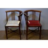 Two Edwardian corner chairs