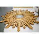 20th Century gilt sunburst mirror