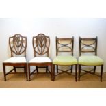 Two pairs of late 19thC chairs.