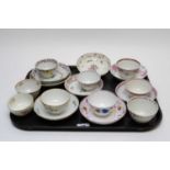 Small qty. early 19th C English tea bowls land saucers.