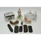 Miscellaneous ceramic figures and other items.