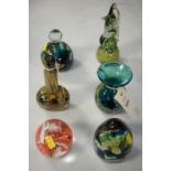 Mdina glass paperweights and vases