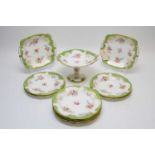 Coalport bone china green dessert service.